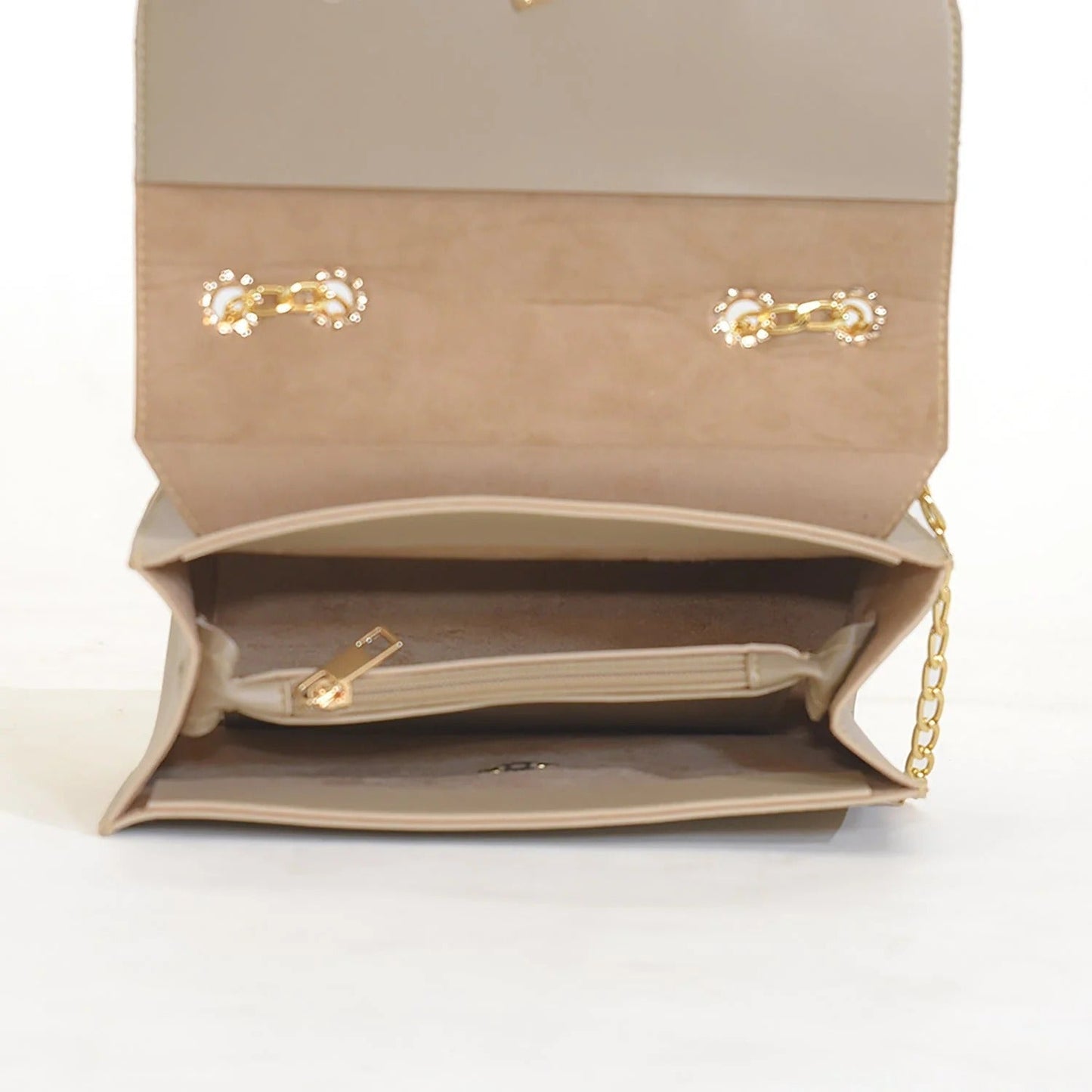 2 Pcs PU leater Hand bag With Long Golden Chain For Girls