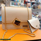 2 Pcs PU leater Hand bag With Long Golden Chain For Girls